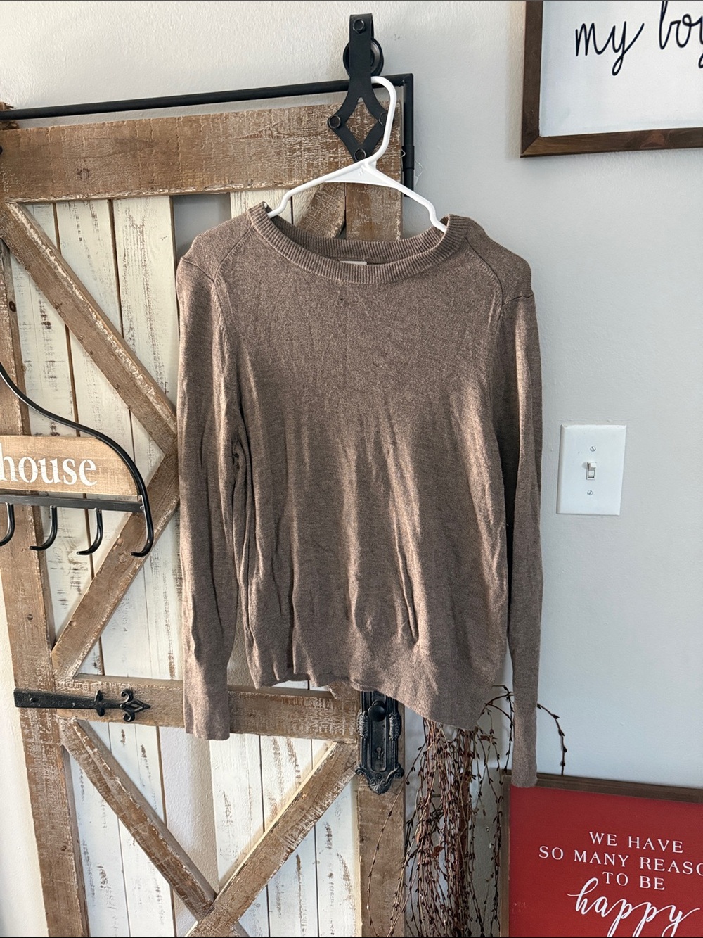 a new day Brown Crewneck Lightweight Sweater